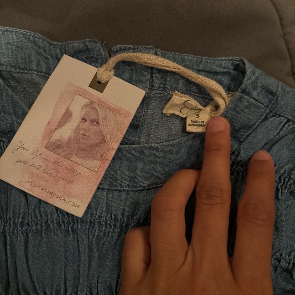 Jessica Simpson Light Blue Denim Blouse
